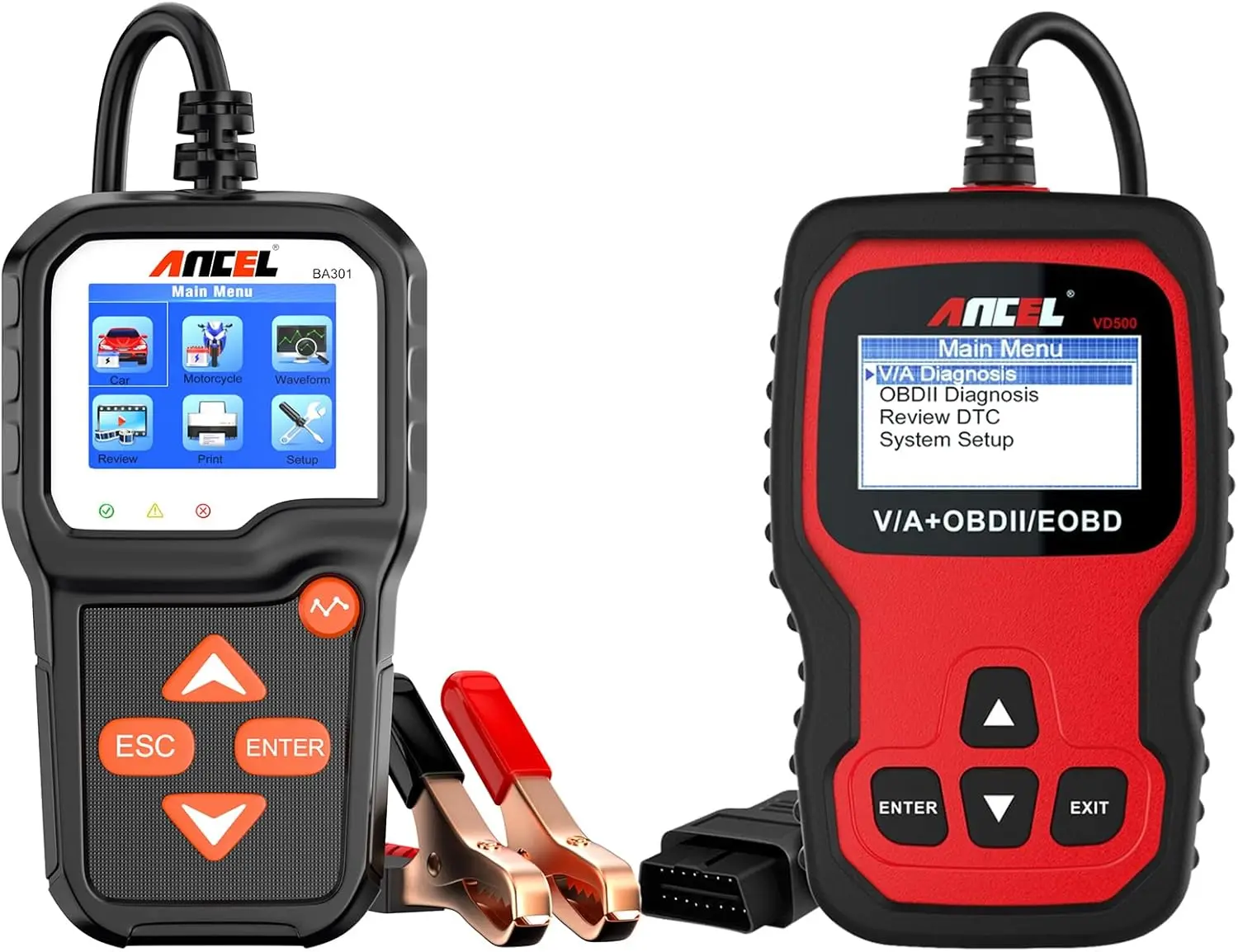 

Диагностический сканер VD500 OBD II с тестером автомобильной батареи BA301 6 в 12 В
