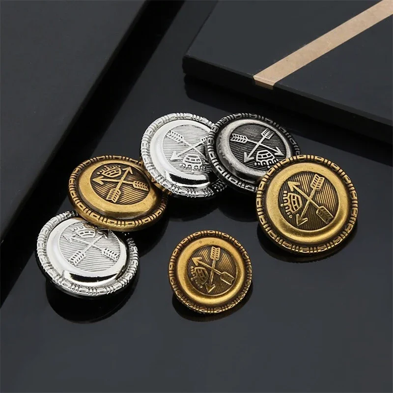 

Vintage Metal Sewing Buttons, Handmade DIY Clothing, Decoration Accessories, High-end, 20mm, 25mm, 10 Pcs