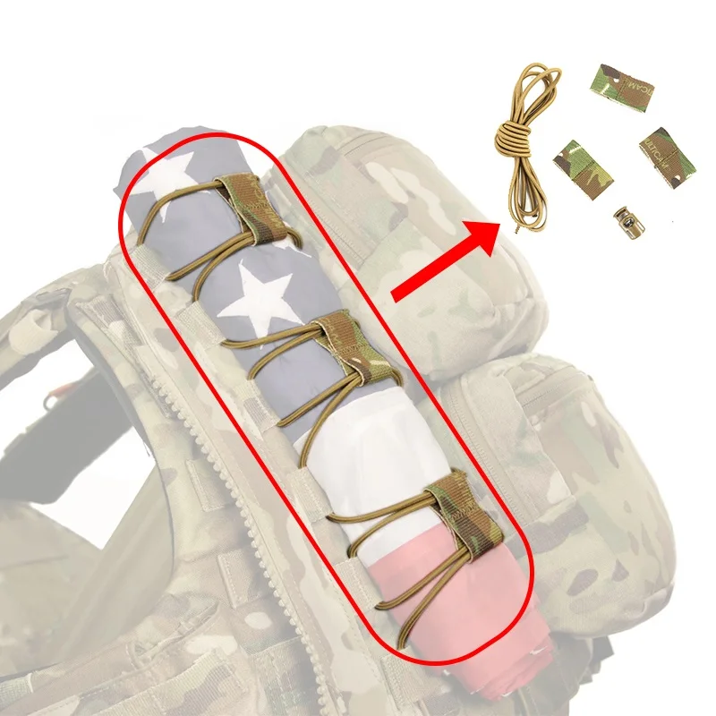 

Hot Multi-functional Storage Clasp Outdoor Tactical Backpack Accessories Flag Bungee Connect Buckle Available With MOLLE Bag