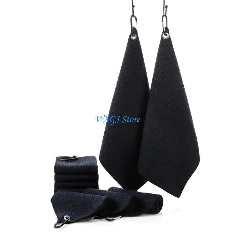 37JE Golf Towel Microfiber Fabric Pattern Towels, Heavy Duty Carabiner Clip