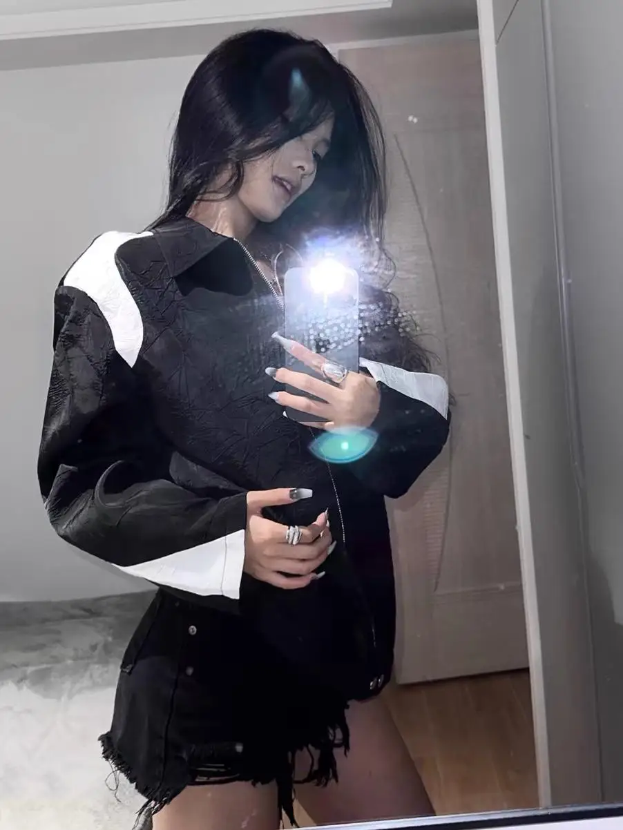 

Кардиган на молнии Cleanfit, белый плиссированный нейлоновый кардиган высокого класса, верхняя одежда для пар, куртка для молодежи, осень-зима