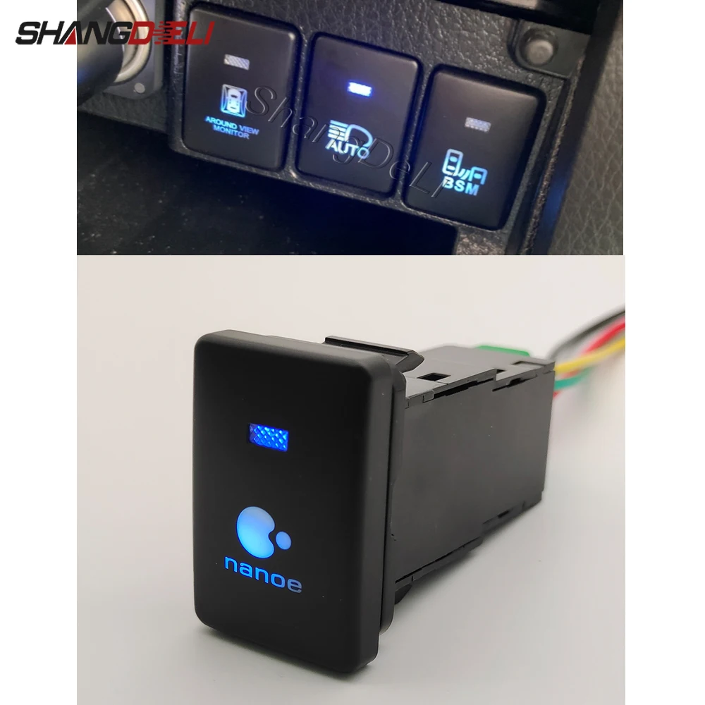 Niebieski przycisk włącznika i wyłączania oczyszczacza powietrza do Toyoty Camry Prius Corolla PRADO Sienna Venza Avensis t27 2010