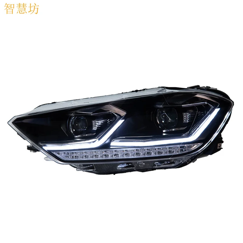 Suitable for Volkswagen Golf Jetour Headlight Assembly Modified LED Lens Headlight Assembly Daytime Running Light Turn Signa