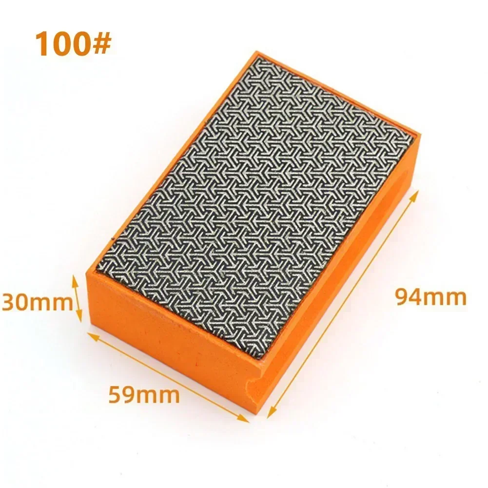 90*55mm Diamond Polishing Hand Pad Block For Stone Polishing Tile Trimming Glass Burr Trimming Buffing Sponge Polishing Pads