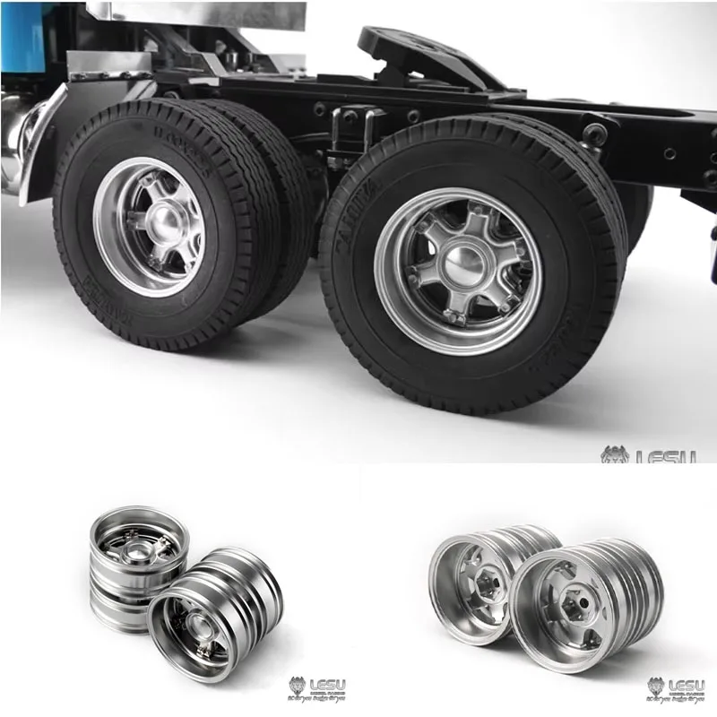 Ruote in lega di alluminio specifiche per camion americano 1/14, testa di traino Tian Gong, percorso globale del re, modifica della testa di traino Black Knight.