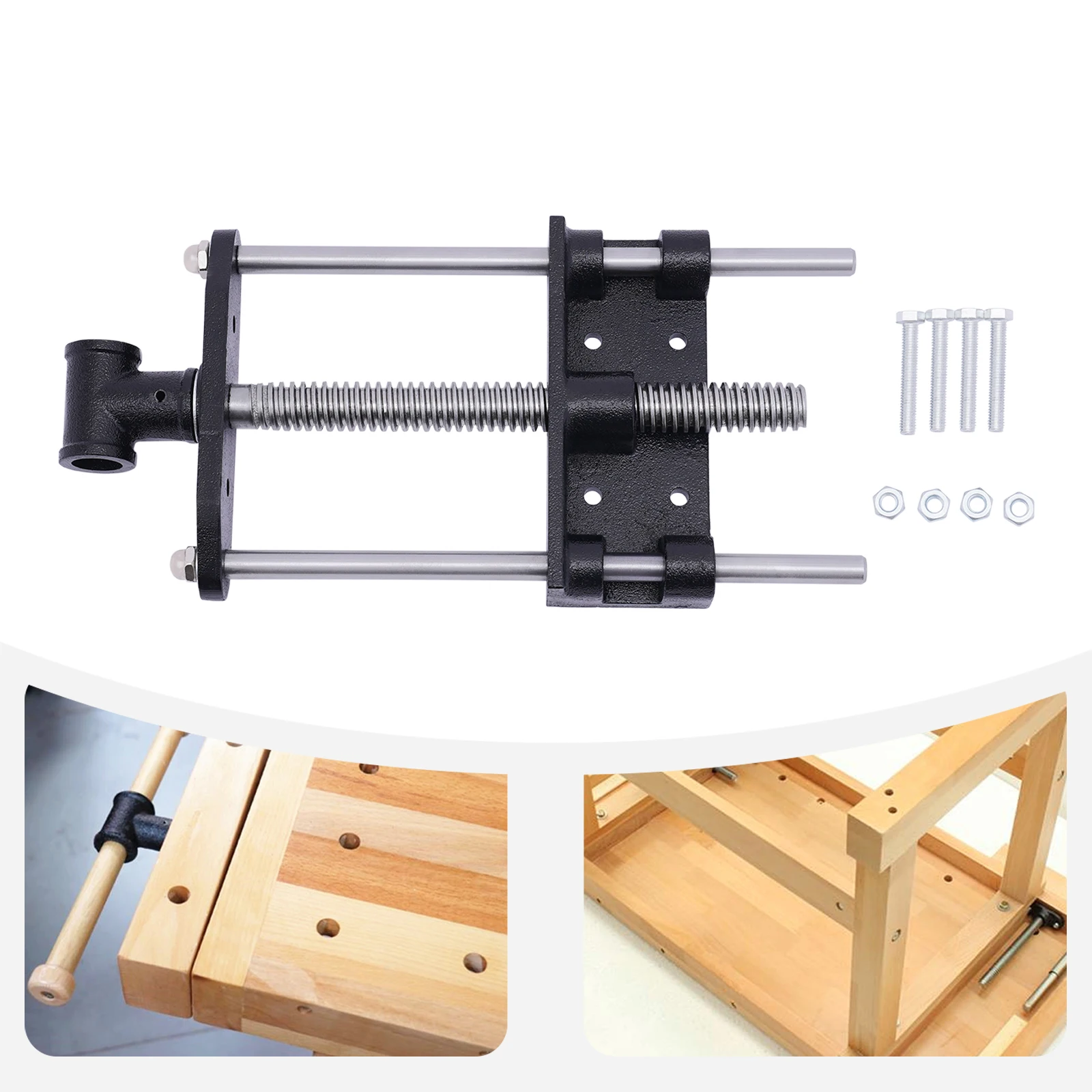 Fotografia 3: Morsa de Madeira para Marcenaria de 7 Polegadas, Grampo de Bancada para Desbaste Frontal, Grampo de Mesa Reforçado para Marcenaria, Força de Fixação Ajustável
