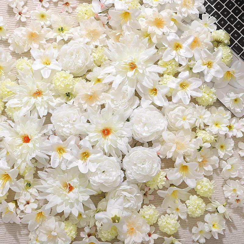 20/50 Stück Mix weiße künstliche Blumen Kopf für Home Room Decor Handwerk Kranz Braut Hochzeit Weihnachtsdekoration Navidad 2026 Geschenk – Detail 5