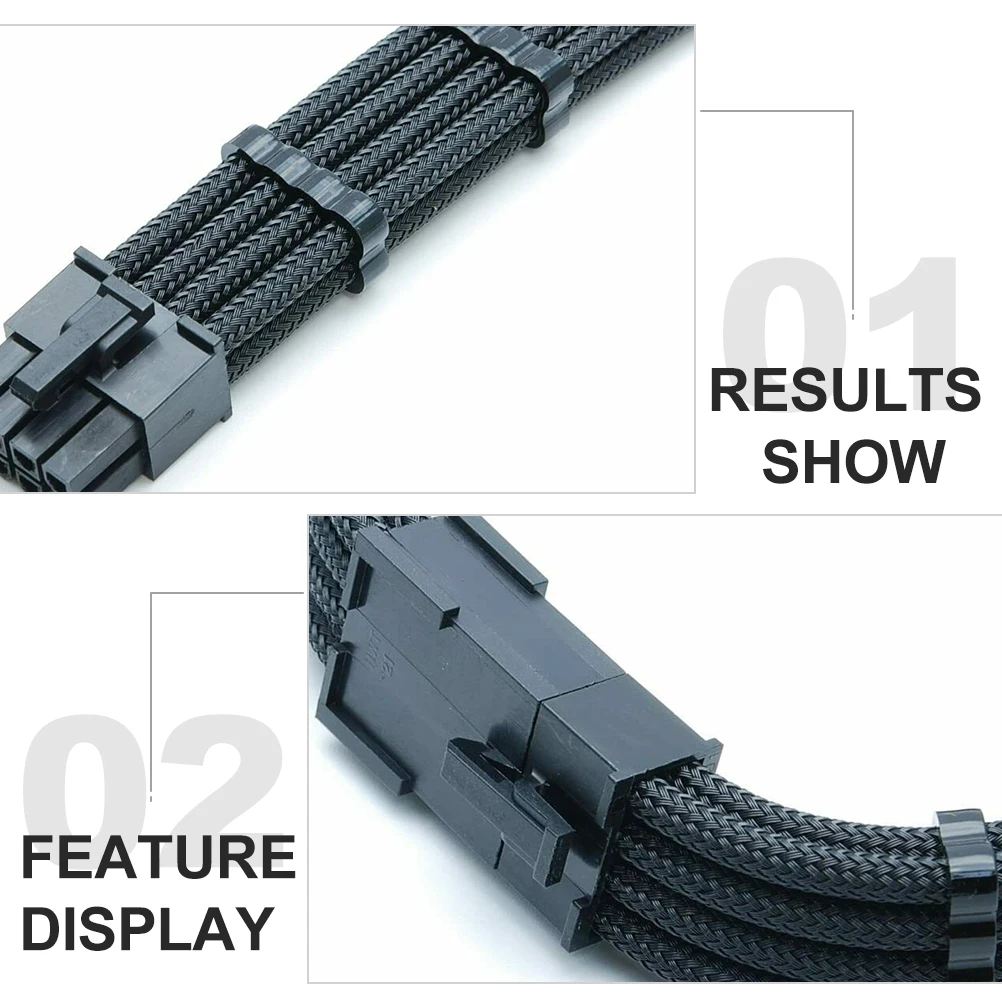 

1 Piece 8Pin 30Cm CPU Power Supply Cable with Braided Nylon Sleeve for Motherboard Extension Stable Wear Resistant DIY Pc