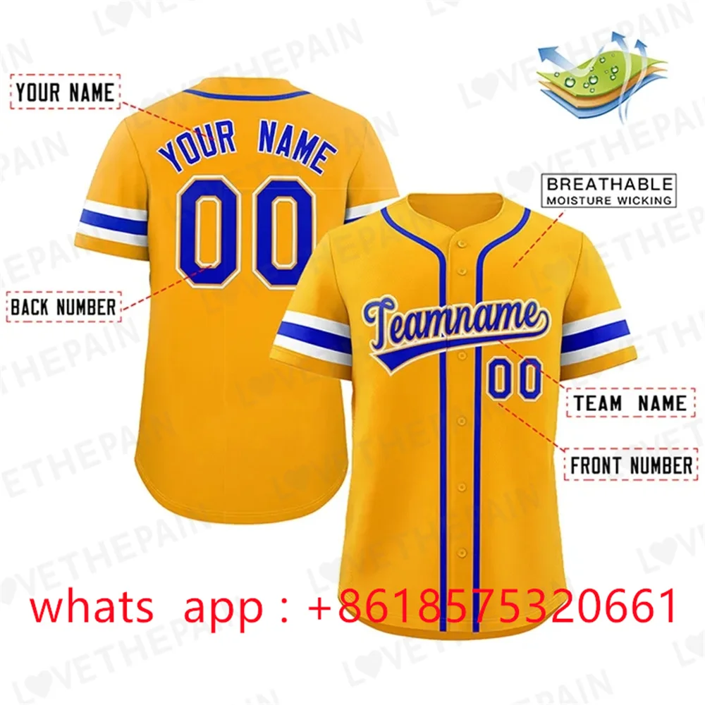 Customize Baseball Jersey Team Shirt Print Personal Name Number Stripe Hip Hop Sportswear Custom Baseball T-shirt Men/Women/Kids