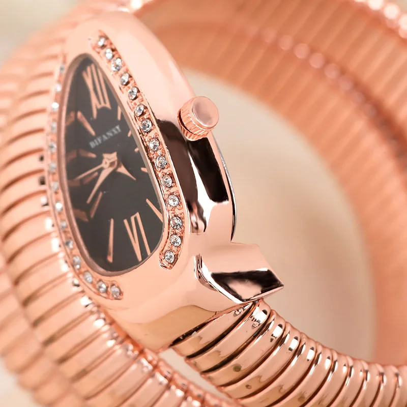 Pulsera con diseño único en forma de serpiente, relojes de pulsera de belleza, reloj de cuarzo con diferencia, reloj AAA exquisito resistente al agua para mujer