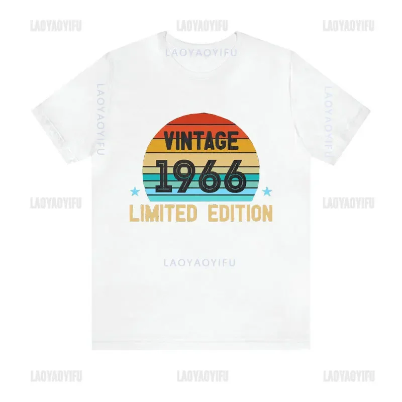 Vintage Limited Edition 1966 Man Women T-shirts Birthday Gift Modal O-neck Unisex Tee Ropa Mujer Otaku Streetwear Roupas Street