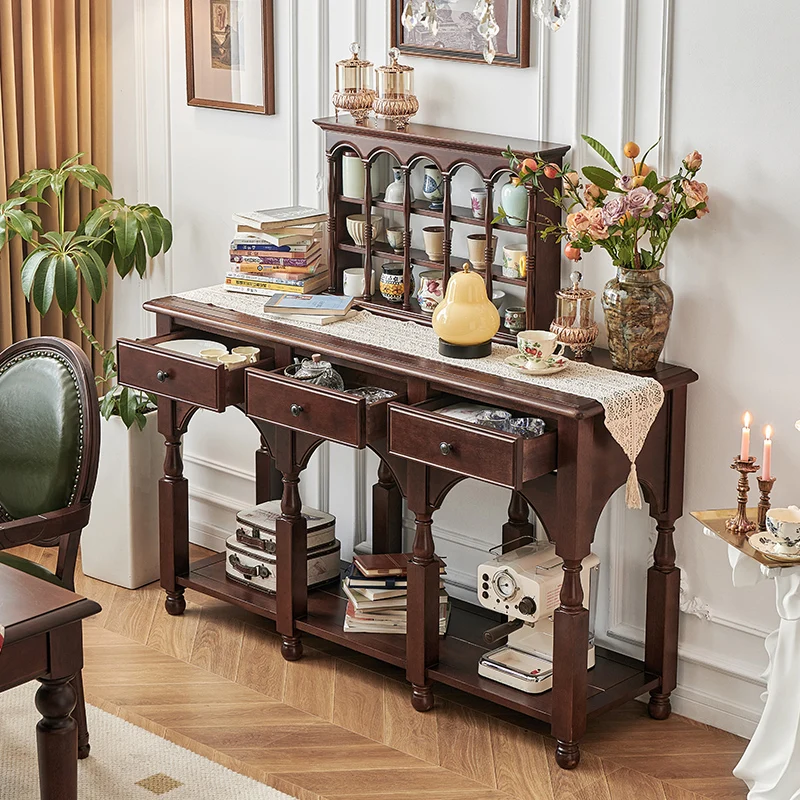 Aesthetic Vintage Console Table Modern Luxury Entrance Hall Design Console Table Drawers Storage Tavolo Salotto Home Furniture