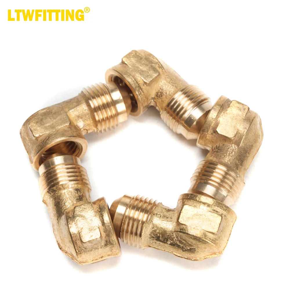 

LTWFITTING Brass 3/8" OD x 1/4" Female NPT 45 Deg Flare 90 Degree Flare Elbow Tube Fitting(Pack of 5)