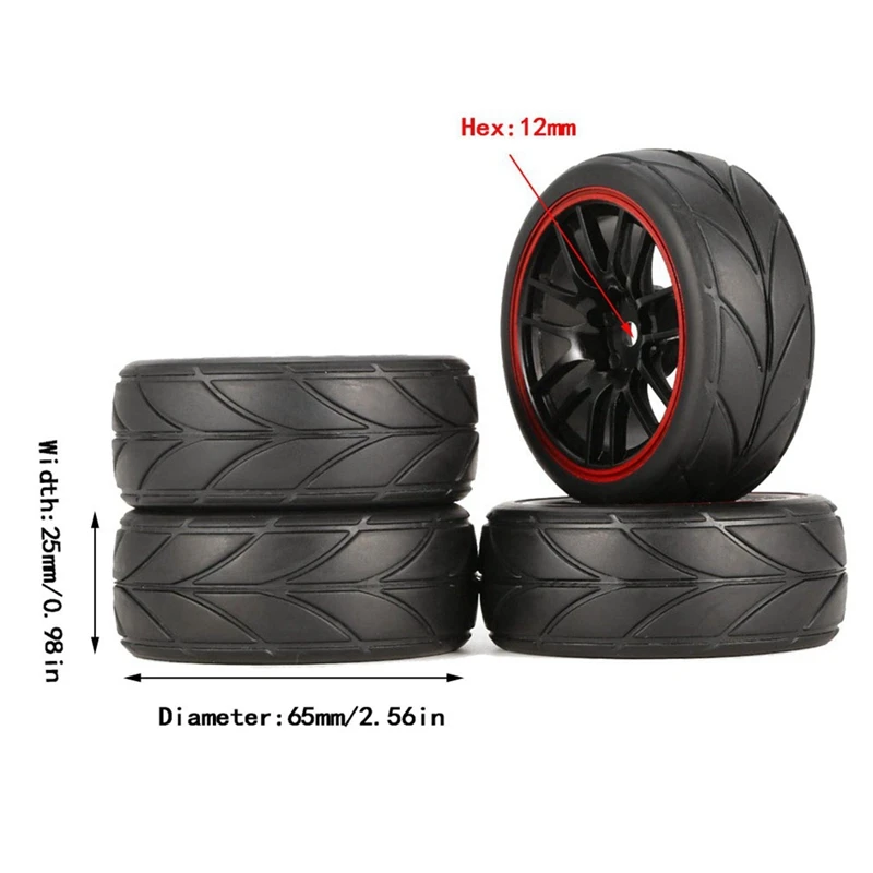 1/10 RC Racing Car Tires On Road Touring Drift Car Tire Wheel Dla Tamiya TT01 TT02 TA06 XV-01 PTG-2 HPI WR8 Kyosho HSP