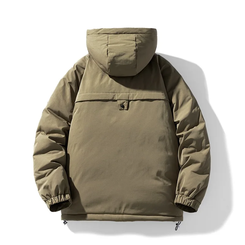 Parkas quentes com capuz de alta qualidade dos homens estilo solto casacos de inverno multi-bolso jaquetas de carga masculino blusão casacos de inverno ao ar livre