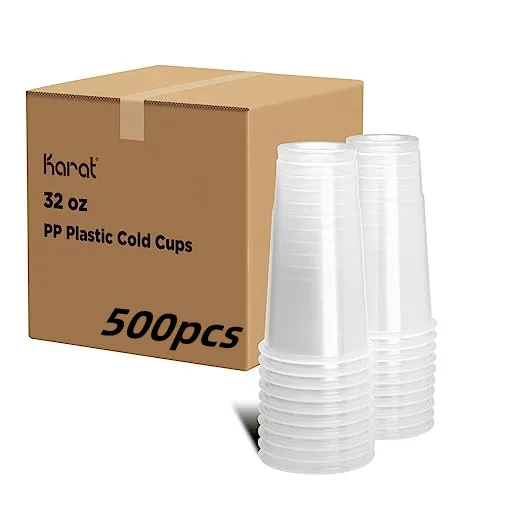 

PP Plastic Cup 30 32 40 44 51 Onz Clear Plastic Cups With Lids Large Coffee Cups