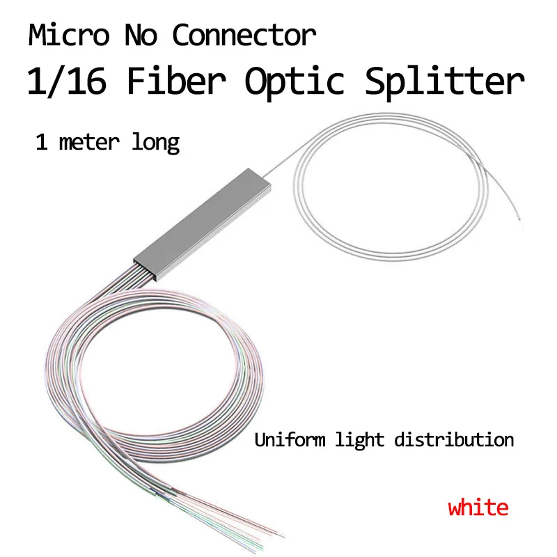 

10pcs Fiber Optic Splitter 1/16 Steel Tube Type PLC Micro Splitter Without Connector