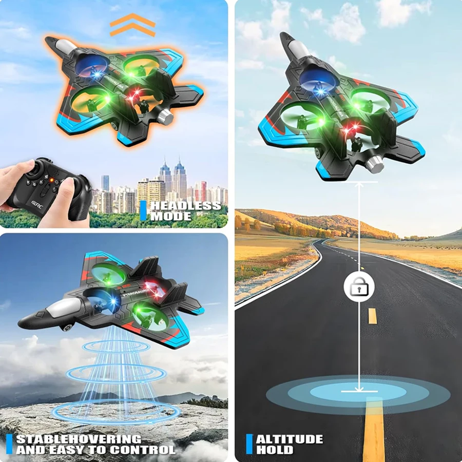 Aviões de controle remoto de espuma V32 Aviões RC 360 °   Flip Fighter Jet Toys Stunt Roll RC Avião Avião Brinquedo Presentes para Crianças Adultos