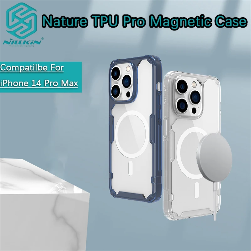 

Чехол для iPhone 14 Pro Max/14 +/14 Plus Nillkin Nature, чехол из ТПУ Pro на магните, прозрачный жесткий чехол для телефона, защитный чехол