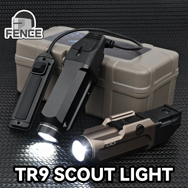 

STREAM TR9 Tactical Flashlight High Lumens Scout Weapon Light Fit ar15 optic Hunting Airsoft accessories 20mm rail M300 X300