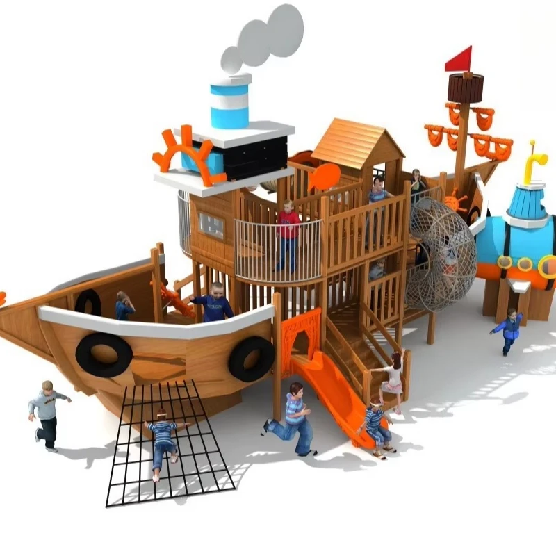 

Playground Wooden Boat Children's Outdoor Play Equipment Preschool Games
