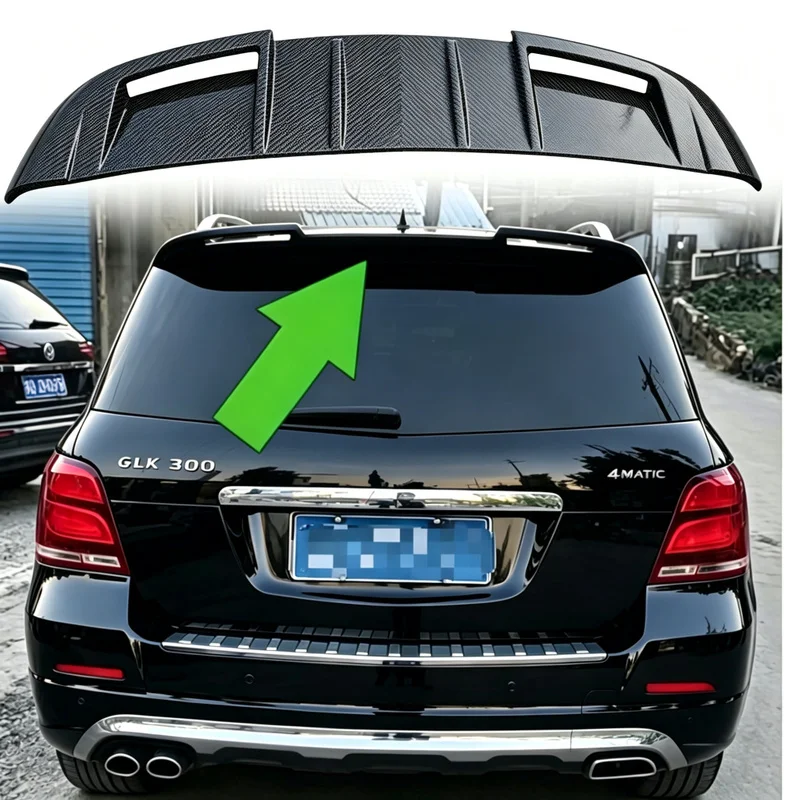 For Mercedes Benz GLK200 GLK260 GLK300 2008-2015 Carbon Fiber Rear Wing Roof Spoiler Body Kit Modified Upgrade Exterior X204