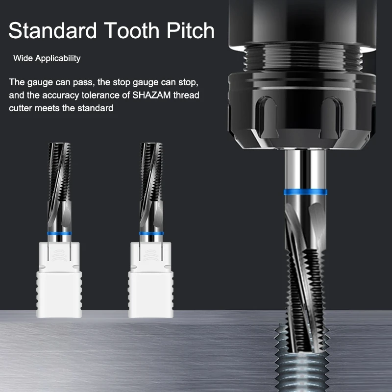 AZZKOR-fresadora de hilo de dientes completos HRC65, herramienta de mecanizado CNC, revestimiento negro de carburo de acero de tungsteno, alta dureza