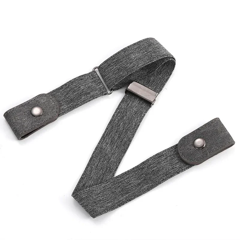 Canvas verstelbare elastische tailleband Onzichtbare riem Gespvrije riemen voor dames Heren Jean Broek Jurk Geen gesp Gemakkelijk te dragen