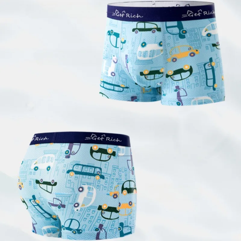 4PCS Kids Boys Thin Mesh Cool Breathable Panties Baby Cute Cartoon Print Knickers  2+y Young Child Soft Antibacterial Underwears image 4