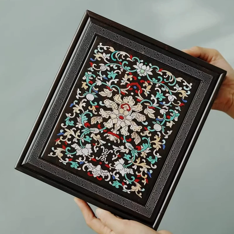 

Коробка для чая Пуэр из красного сандалового дерева, инкрустированная ракушками улиток.