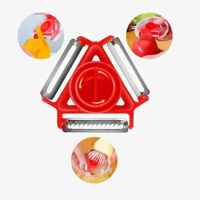 3-in-1 Peeler Kitchen Multifu Fruit and Vegetable Peeler Potato and Carrot Shredding Machine Household Apple Peeler Wholesale