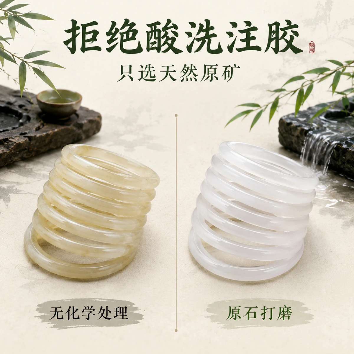 1 Stück natürlicher weißer Mondlicht-Tianshan-Jade-Armreif, Steinarmband für Frauen, heilender Kristallschmuck, Geschenk, Armbänder und Armreifen – Detail 11