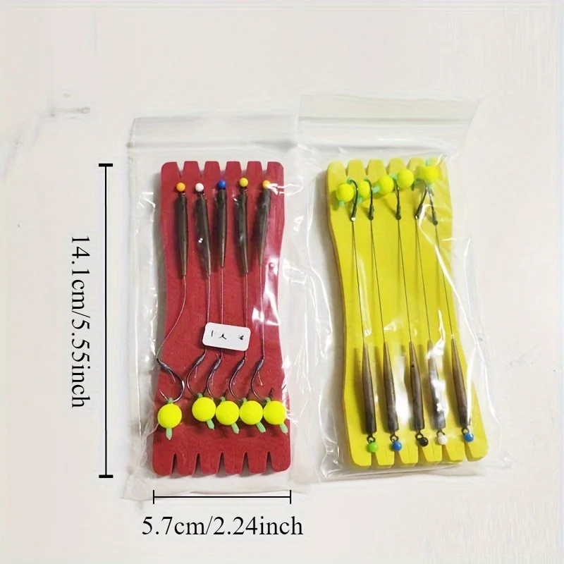 5pcs Set Heavy-Duty Carp Fishing Hooks with Built-In Bead Weight System - Multi-Color (//) for European/Sea Carp