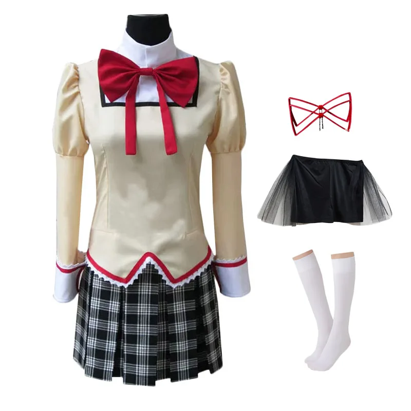 

Anime Kaname Madoka Cosplay Costume School Uniform Halloween Outfit Customized