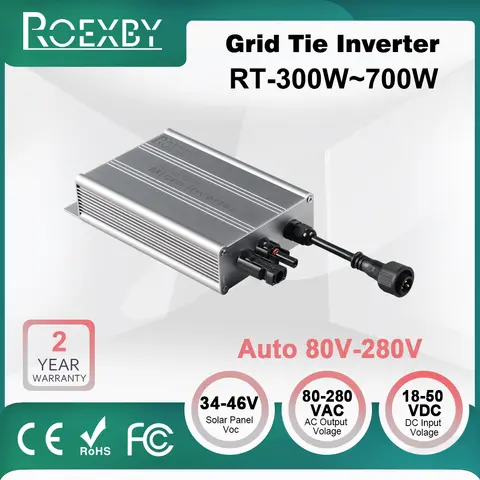 솔라 그리드 타이 인버터 MPPT 300W 350W 500W 600W 700W PV 모듈형 스마트 마이크로 인버터 시스템 DC-AC 출력 120V/230V 자동