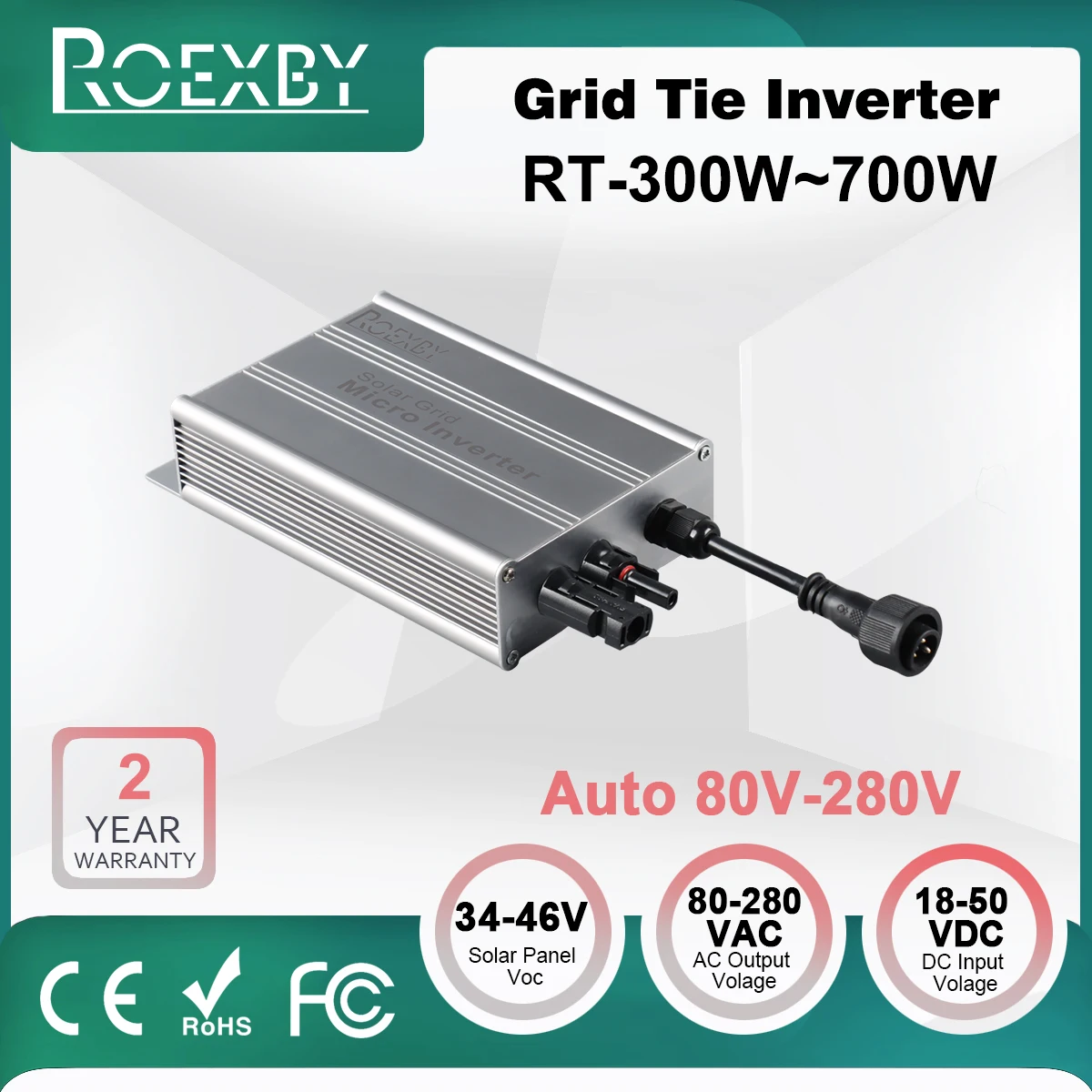 Sistema Modular pv Micro Inversor Inteligente Inversor Solar Grade Tie Mppt 300w 350w 500w 600w 700w dc para Saída ac 120v 230v Automóvel