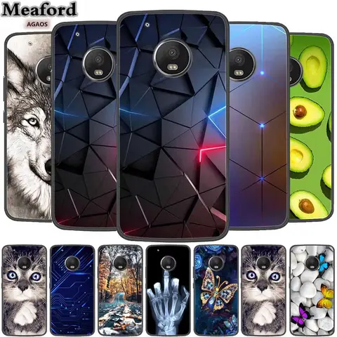 For Motorola Moto G5 Case Animals TPU Soft Silicone Phone Cover Coque for Moto G5 Plus G 5 Shockproof Cartoon MotoG5 Wolf Funda