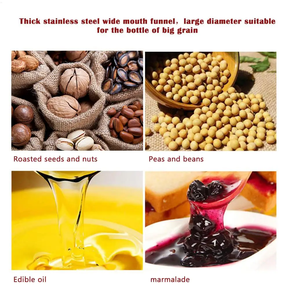 S/L أحجام دائم الفولاذ المقاوم للصدأ واسعة الفم تعليب قمع H opper تصفية لأدوات المطبخ الطبخ الأدوات ملء أداة