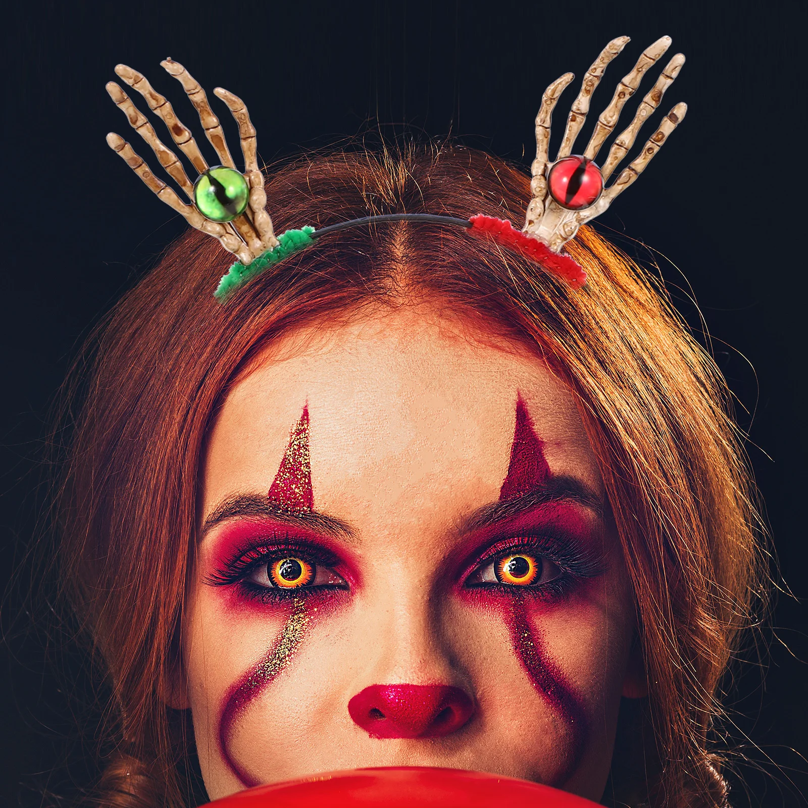 

Повязка на голову с глазным яблоком на Хэллоуин, головной убор для косплея, обручи для волос с черепом, страшный стиль, вечерние головные уборы, повязка на голову для косплея на Хэллоуин