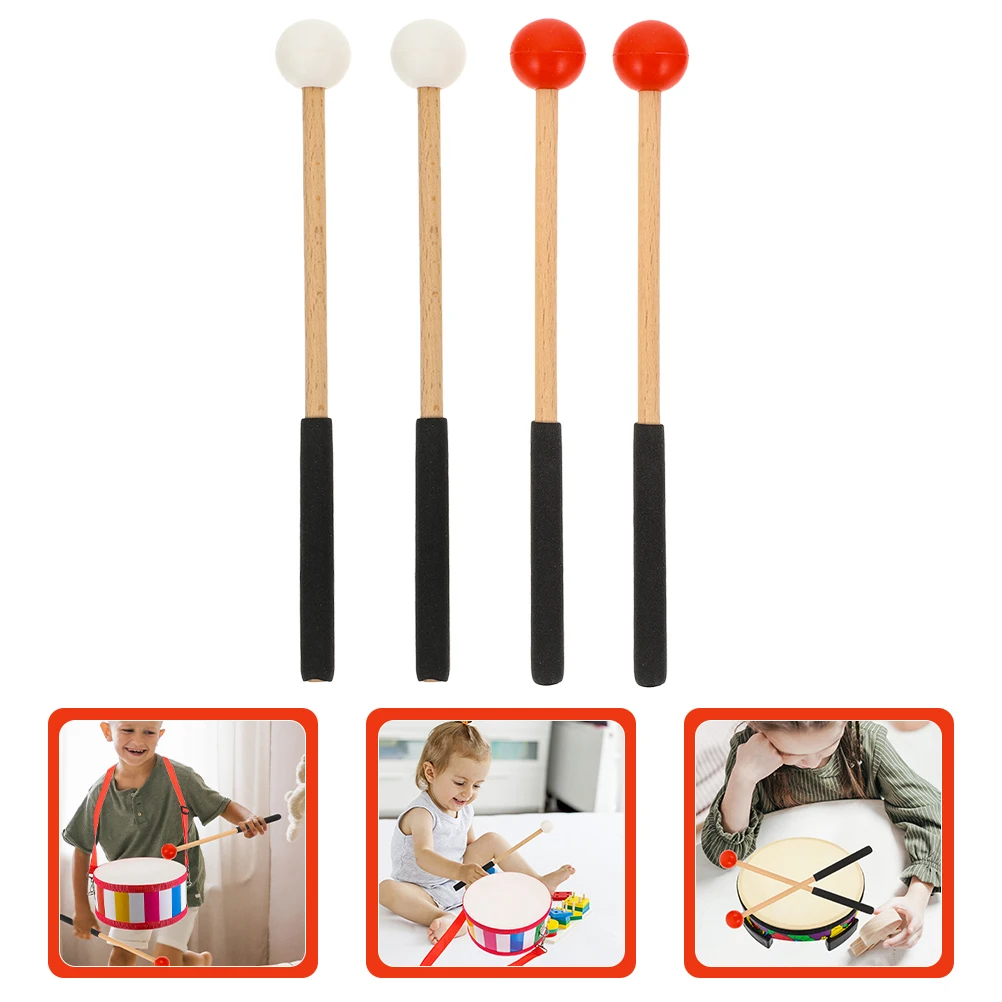 

2 Pairs Xylophone Hammer Mallets Percussion Drumstick Instrument Marimba Rubber Accessory Universal