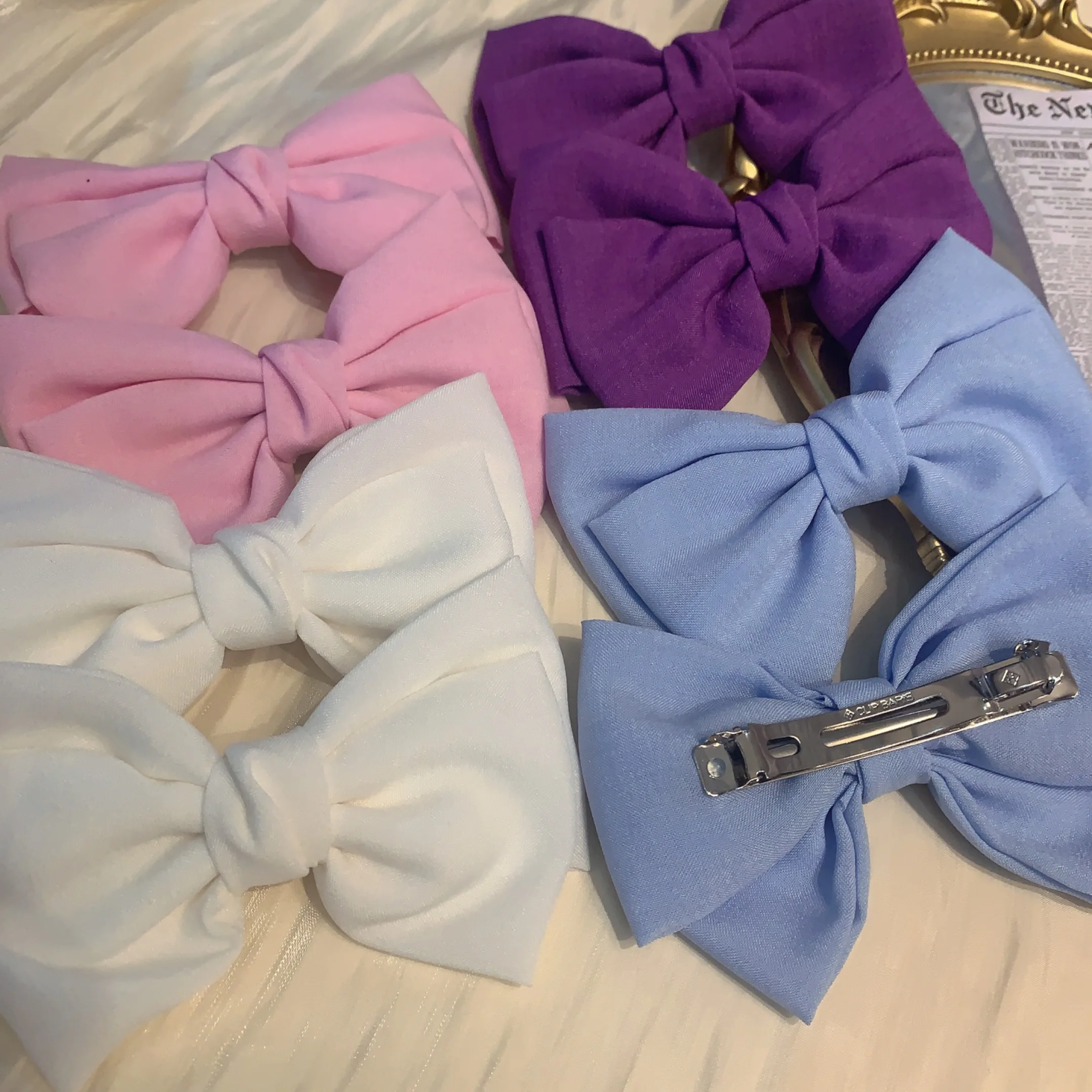 Vintage Linen Barrettes 2 Level Big Large Bow Hair Clip Korean Spring Ponytail Clip Hairgrips For Women Fashion Hair Accessories