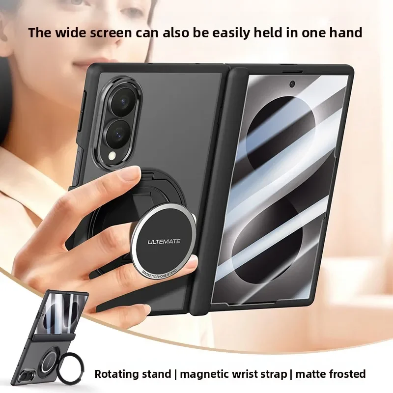 Magnetyczne etui zintegrowane z folią ochronną i podstawką, odporne na wstrząsy, do Samsunga Z Fold 8 z osłoną ochronną na zawias z Magsafe. — zdjęcie produktu 4