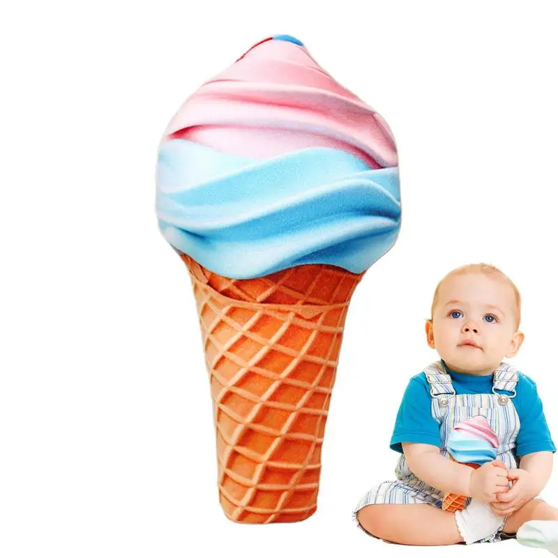 Ice Cream Cone Plush Cuddly Ice Cream Cone Stuffed Plush Toy Soft Snuggling Cartoon Plush Children Sleeping Companion For Women