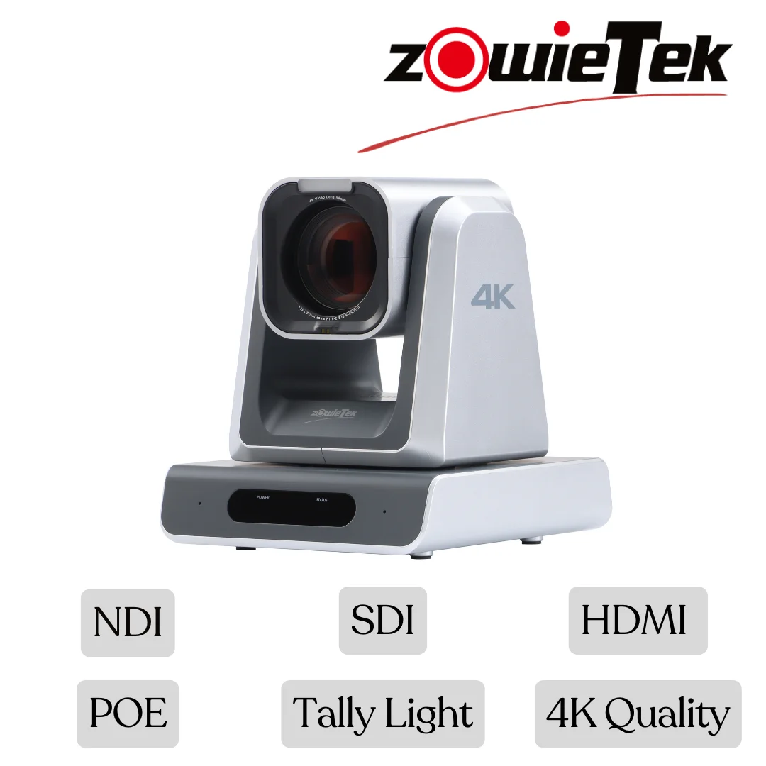 

4K NDI|HX3 PTZ Camera PoE, 12X Optical Zoom, Simultaneous HDMI & SDI outputs, RTSP/RTMP(s)/SRT, Standalone IP Live Streaming