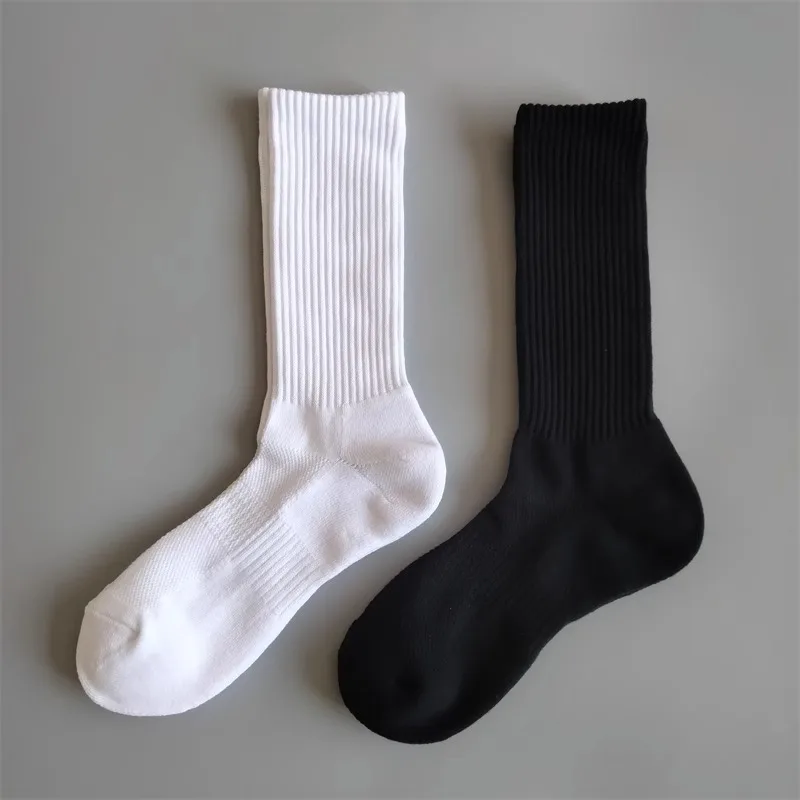 Extended Cotton Thick Sports Socks, Solid Color, One Size Fits 36-45 Eur, High-Quality Cotton, 100% New, Comfortable and Durable