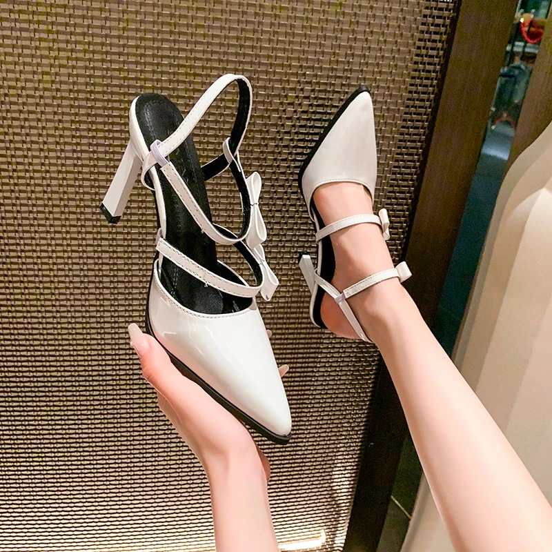 Pointed Toe Stiletto High Heel Sandals for Women 2024 Summer New Fashion Sexy Bow Sandals for Women To Look Slim Luxury Sandals