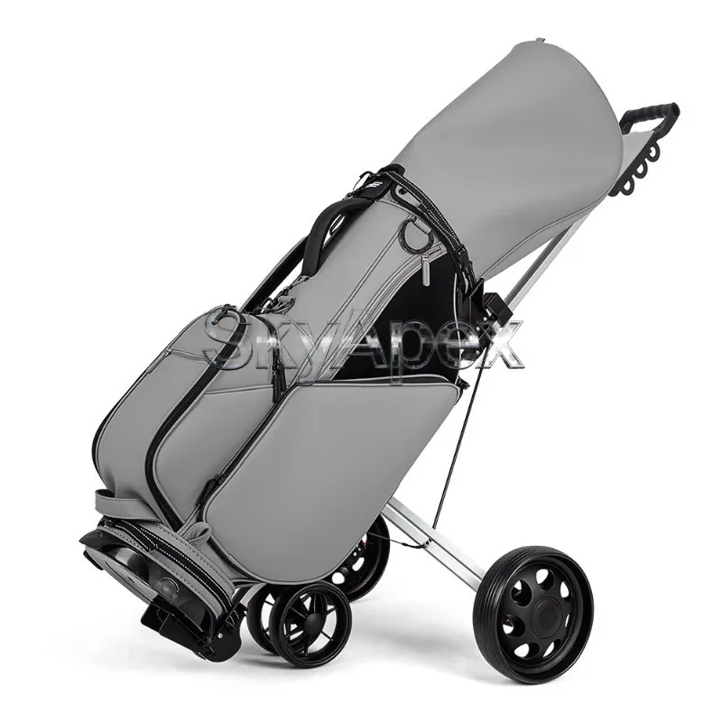 Aluminum Foldable Lightweight Golf Trolley With Brake Reliable Structure For Golf Bag Transport In Course Walking Activities Use