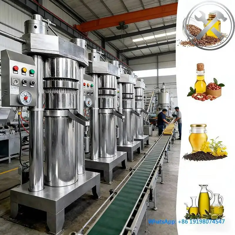 

Commercial Hydraulic Output Oil Press Machin Stainless Steel For Sesam Coconut