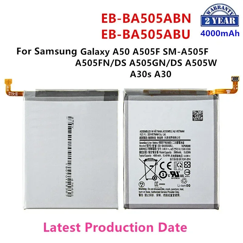 Brand New EB-BA505ABN EB-BA505ABU 4000mAh Battery For Samsung Galaxy A50 A505F SM-A505F A505FN/DS/GN A505W A30s A30+Tools