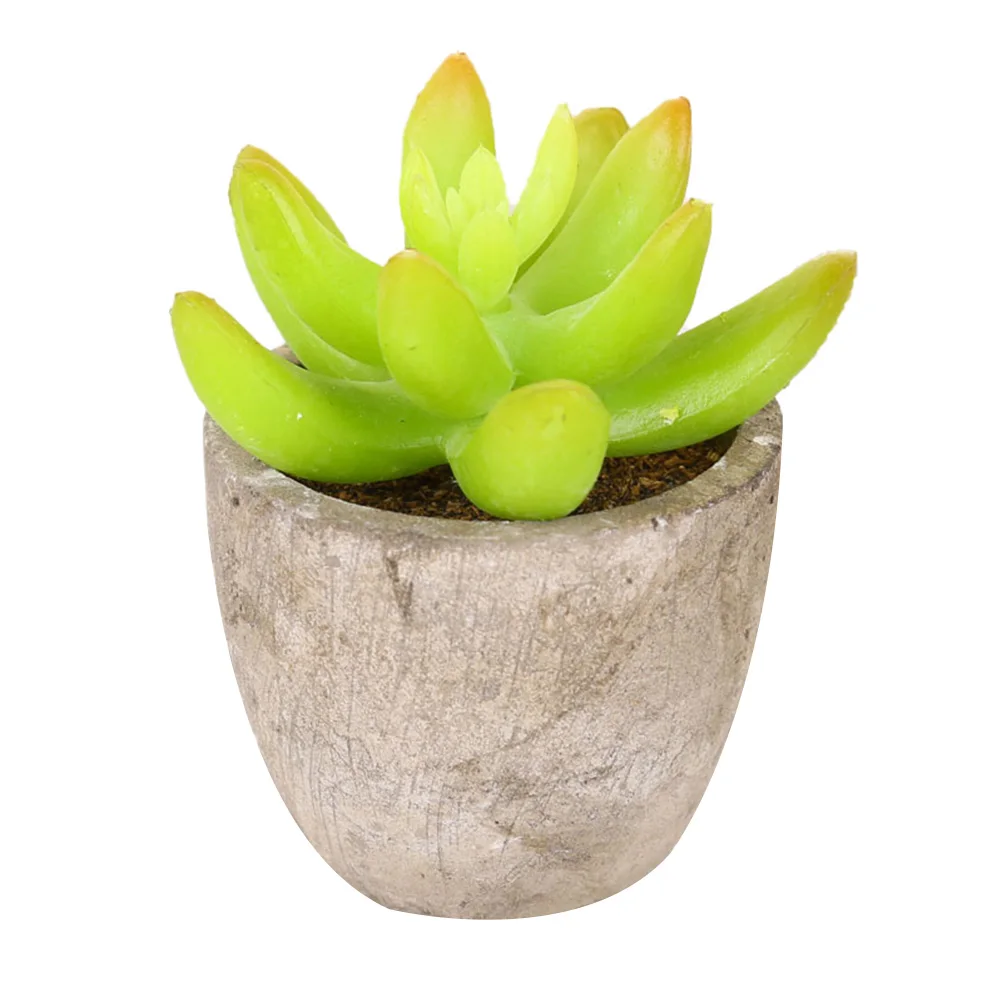 

2pcs Simulated Succulent Plant Ornament Fake Succulent Garden Decor Plastic Plant Landscape Pulp Basin Flowerpot For Home Office